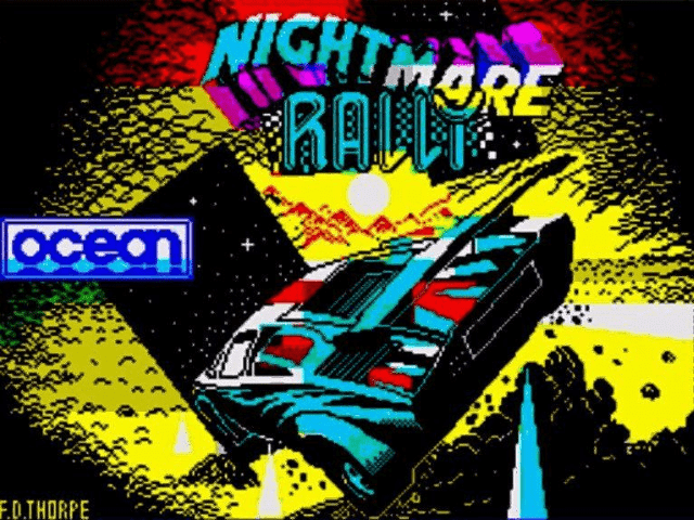 Nightmare Rally title screen for ZX Spectrum